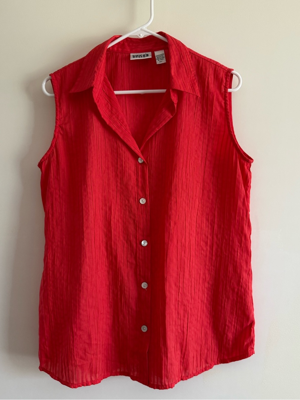 Chico's Design Lightweight Textured Button-Front Tank EUC